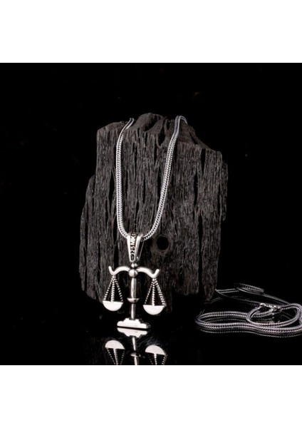 Taşsız Terazi Adalet Simgeli 925 Ayar Gümüş Kolye – Erkek & Kadın Uyumlu
