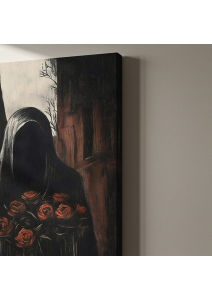 Karanlık Romantizm Gül Buketi Tablosu indirimleri