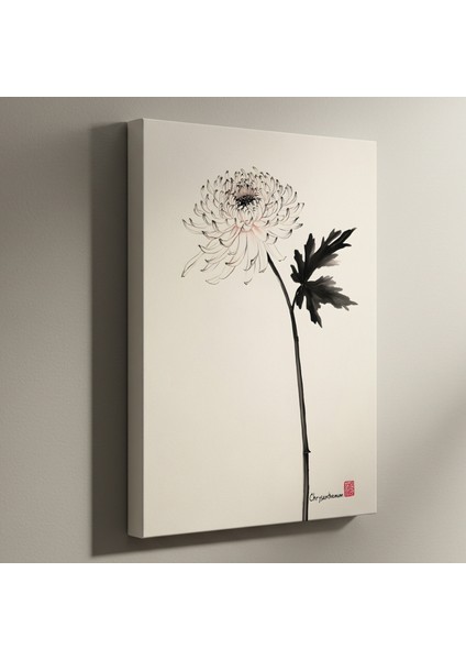 Minimalist Krizantem Çiçeği Tablosu