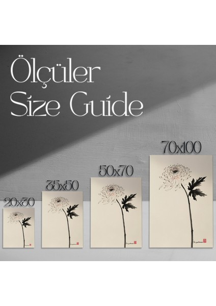 Minimalist Krizantem Çiçeği Tablosu modelleri
