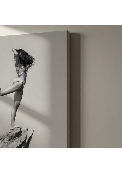 Kayalık Zirvede Dans Eden Kadın Soyut Sanat Tablosu indirimleri