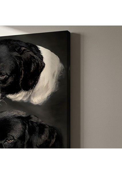 Siyah Beyaz Köpek Portreleri Tablosu indirimleri