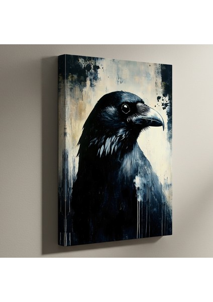 Karanlık Romantizm Kuşu Soyut Sanat Tablosu