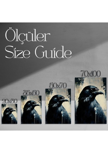Karanlık Romantizm Kuşu Soyut Sanat Tablosu modelleri