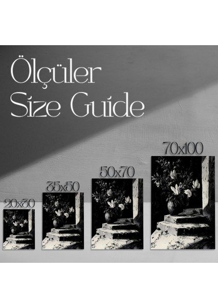 Monokromatik Magnolya ve Merdiven Soyut Sanat Tablosu modelleri