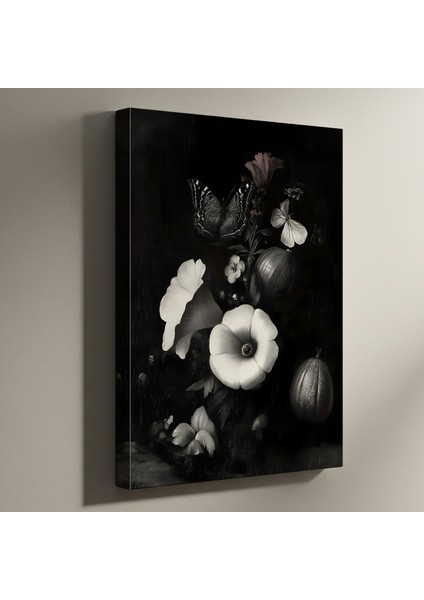 Karanlık Romantizm Çiçek Kompozisyonu Tablosu