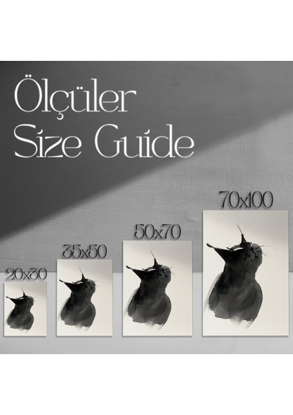 Soyut Suluboya Kedi Tablosu modelleri