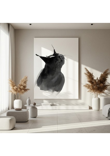 Soyut Suluboya Kedi Tablosu fırsatları