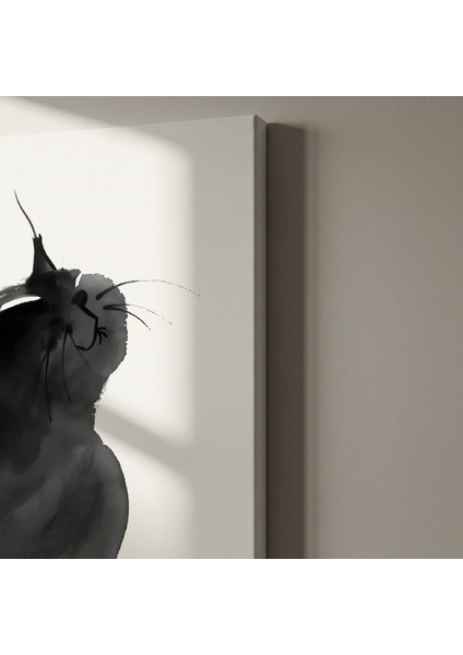 Soyut Suluboya Kedi Tablosu indirimleri