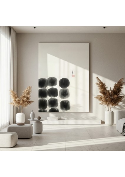 Soyut Siyah Beyaz Damla Tablosu fırsatları
