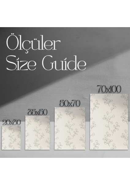 Minimalist Okaliptüs Yaprakları Tek Çizgi Illüstrasyon Tablosu modelleri