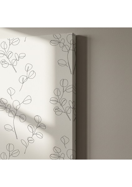 Minimalist Okaliptüs Yaprakları Tek Çizgi Illüstrasyon Tablosu indirimleri