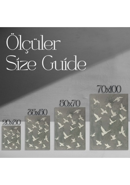 Gri Tonlarda Kuşlar Soyut Sanat Tablosu modelleri