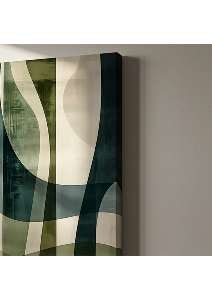 Soyut Yeşil Tonlarındaki Akışkan Dalgalar Tablosu indirimleri