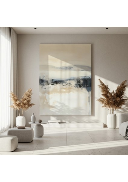Soyut Manzara Tablosu: Nötr Tonlarda Modern Sanat fırsatları