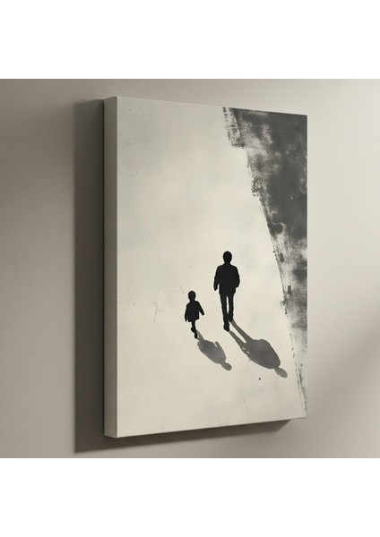 Baba ve Oğlu Silüet Soyut Sanat Tablosu