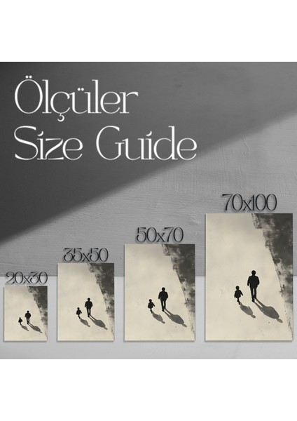 Baba ve Oğlu Silüet Soyut Sanat Tablosu modelleri