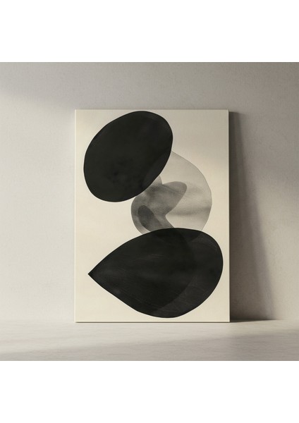 Soyut Siyah Beyaz Akışkan Formlar Tablosu fiyatları