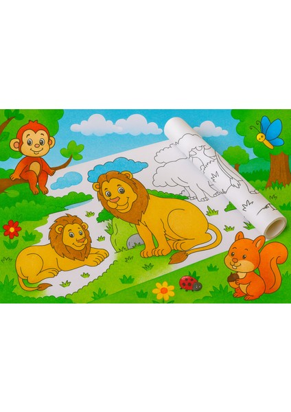 🏞️ “Orman Hayvanlarını Boyuyorum – 5 Metrelik Dev Orman Hayatı Boyama Rulosu | Çocuklar İçin Eğitici ve Eğlenceli Etkinlik Kağıdı” 🦁🌳🦜 fiyatları