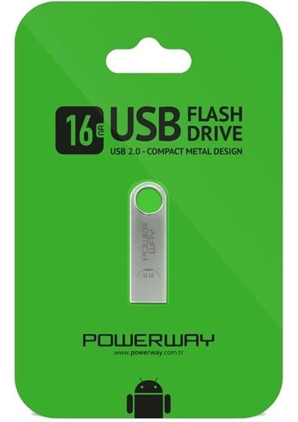 16 GB Metal USB 2.0 Flash Bellek
