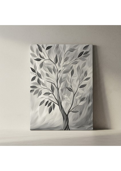 Gri Tonlarda Soyut Ağaç Tablosu fiyatları