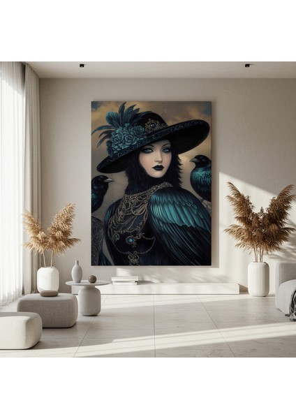 Karanlık Romantizm Tarzı Kadın Portresi Tablosu fırsatları