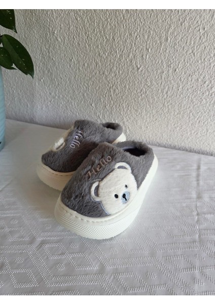 Kadın Ayıcık Desenli Rahat Peluş Ev Terliği 25BNT132