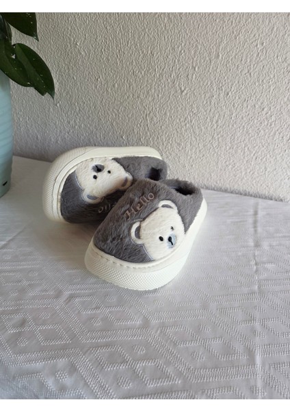 Kadın Ayıcık Desenli Rahat Peluş Ev Terliği 25BNT132 fiyatları