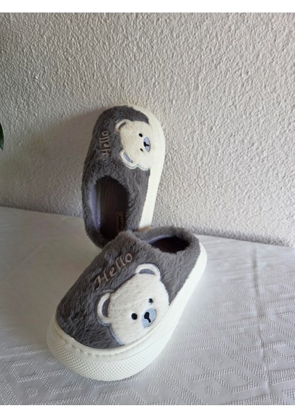 Kadın Ayıcık Desenli Rahat Peluş Ev Terliği 25BNT132 modelleri