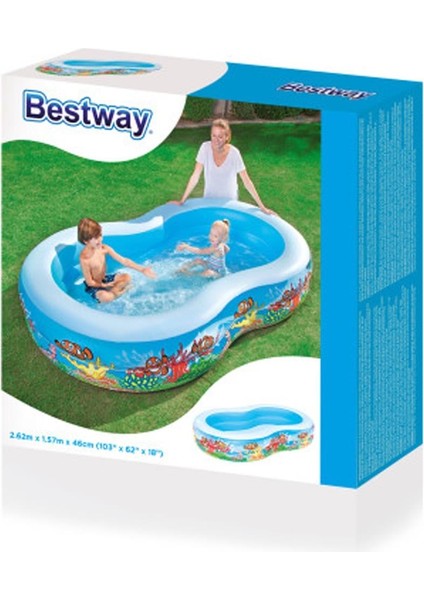 Havuz Jumbo Oval Desenli 262X157 cm KZLD-BW54118