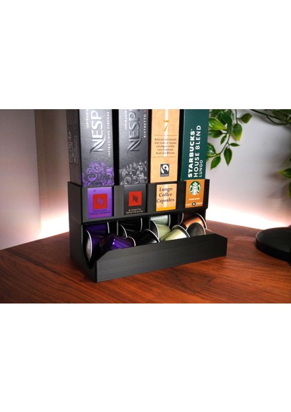 Dörtlü Kahve Kapsül Standı, Kahverengi Tablo ile Şık ve Kullanışlı Tasarım fiyatları