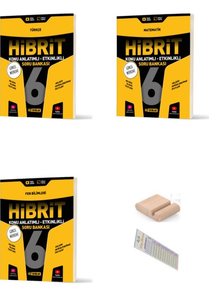 Hız 6.sınıf Hibrit Fen Matematik Türkçe Soru Bankası Yeni Müfredat+Telefon Tutucu +Çözüm Ayıracı
