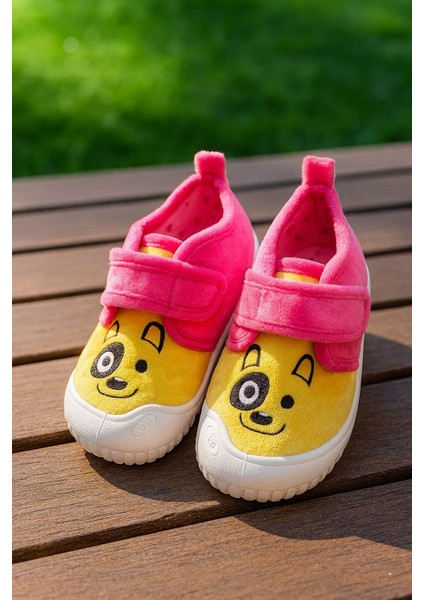 Renkli Köpek Baskılı Kız Çocuk Panduf modelleri