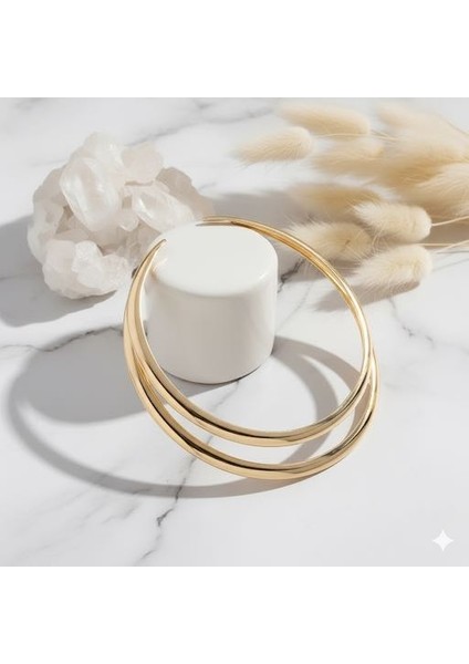 Çift Katmanlı Geniş Yaka Gerdanlık Kolye Choker