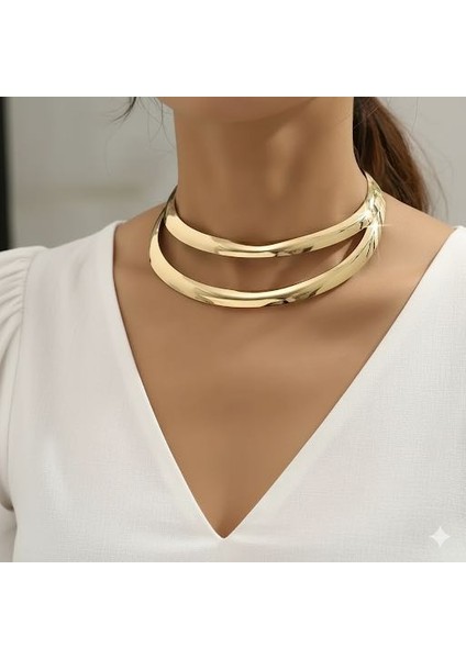 Çift Katmanlı Geniş Yaka Gerdanlık Kolye Choker fiyatları