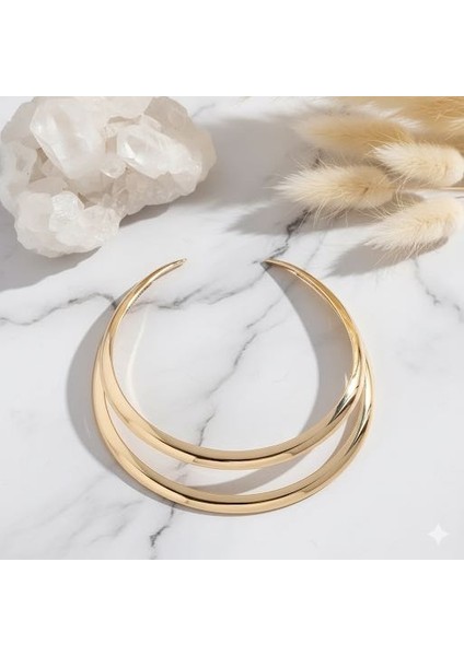 Çift Katmanlı Geniş Yaka Gerdanlık Kolye Choker modelleri