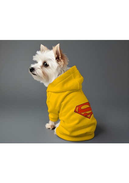 Kedi ve Köpek Kıyafeti & Elbisesi - Sarı Hoodie Superman fiyatları