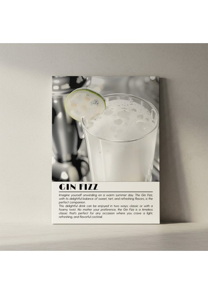 Gin Fizz Kokteyli Illüstrasyon Tablosu fiyatları