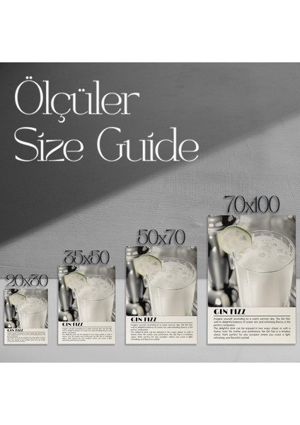 Gin Fizz Kokteyli Illüstrasyon Tablosu modelleri