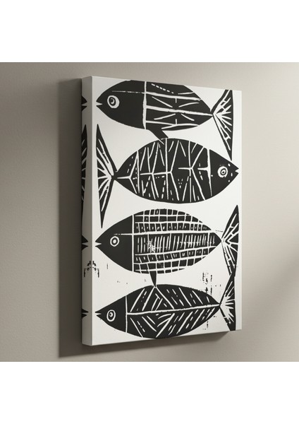 Soyut Balık Stili Dekoratif Tablo
