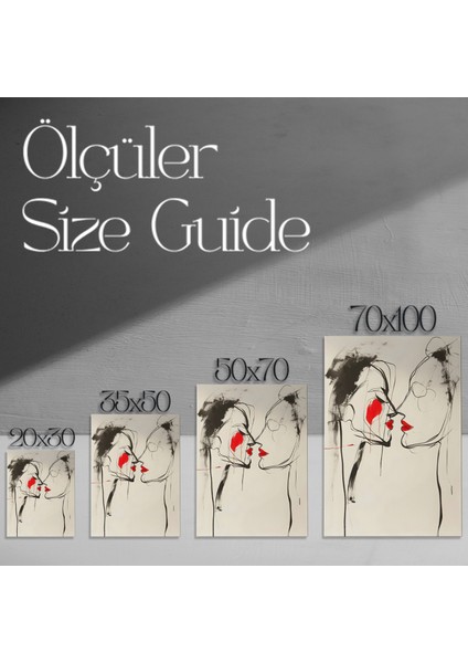 Soyut Romantik Öpücük Tablosu modelleri