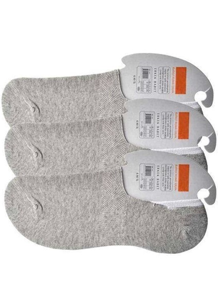 Gri Erkek Babet Çorap 3 Çift