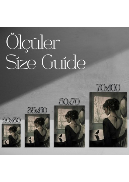 Melankoli ve Kuş Illüstrasyon Tablosu modelleri