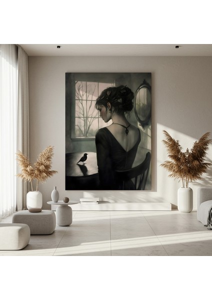 Melankoli ve Kuş Illüstrasyon Tablosu fırsatları