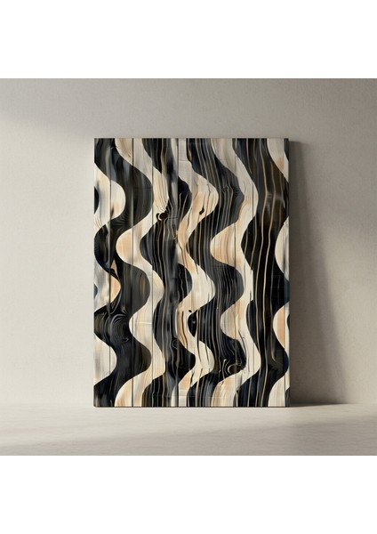 Soyut Ahşap Dalga Desenli Modern Sanat Tablosu fiyatları