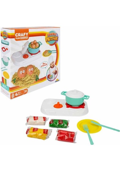 Oyuncak Crafy Oyun Hamur Seti Sevimli Mutfak Hamurlu 200 gr 10 Parça S02002010