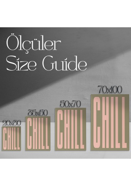 Minimalist Chill Kelime Sanatı Tablosu modelleri