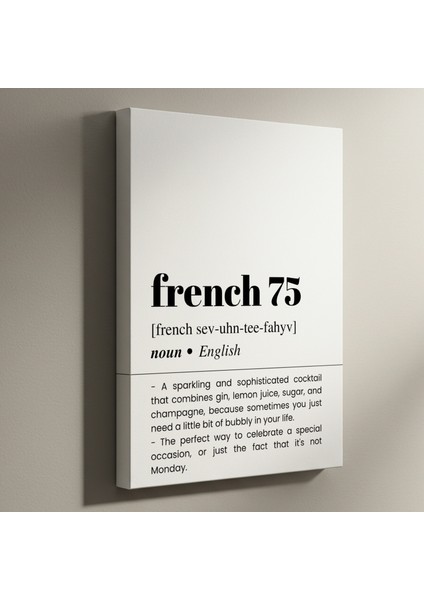 French 75 Kokteyli Tarif Poster Tablosu
