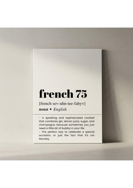 French 75 Kokteyli Tarif Poster Tablosu fiyatları