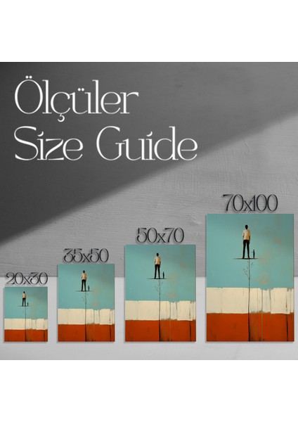 Soyut Insan Figürleri ve Minimalist Manzara Tablosu modelleri